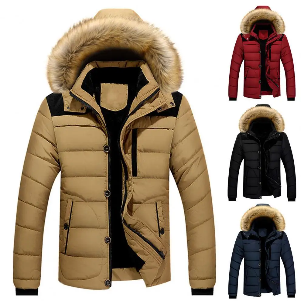 

Winter Down Coat Extra Thick Highly Warm Padded High Collar Men Jacket for Outdoor