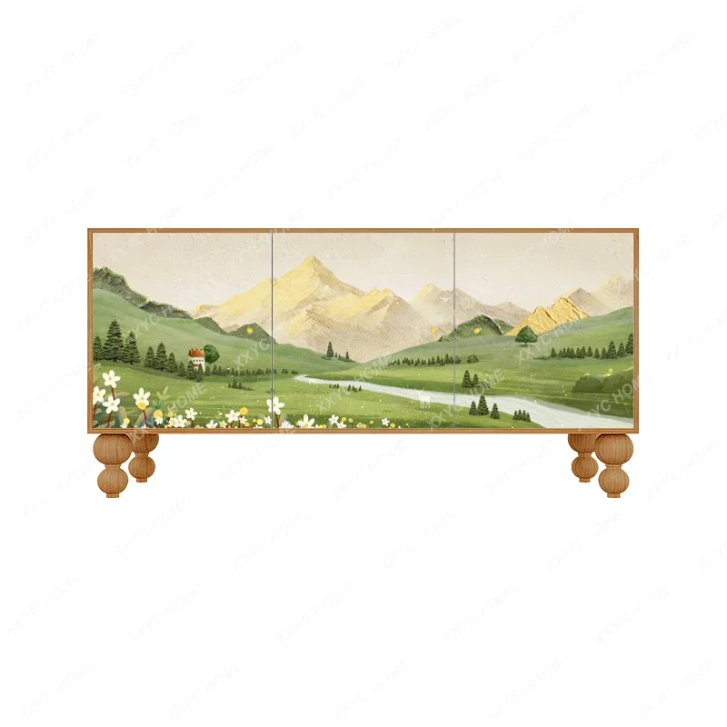 Valley Гостиная Домашний Декоративный сервант из цельного дерева Современный
