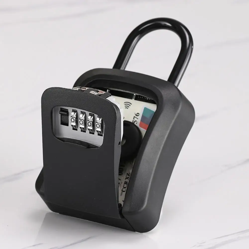 

Home Key Storage Box Sturdy Portable Key Lock Box Secure Storage for Home Office Garage 4 Digit Combination Security for Spare