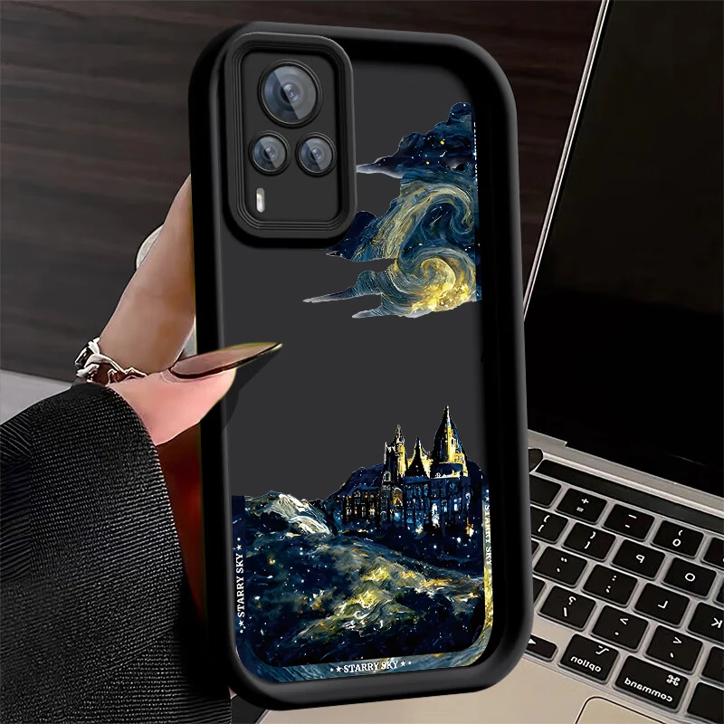 Чехол с изображением замка Ван Гога для VIVO Y75s чехол Y72t Y10 Y77e t1 Y55s Y52s Y53s Y50t Y33s Y32t Y32