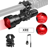 uniquefire t20 xre 3w tactical flashlight 38mm convex lens zoom 3 modes lamp led torch pressure switchbracket for hunting