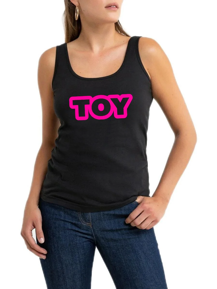 

Pink Toy Print Design Sexy Tank Tops Hotwife Fetish DDLG BDSM Sleeveless T-Shirt Cute Swinger Princess Bimbo Doll Tee