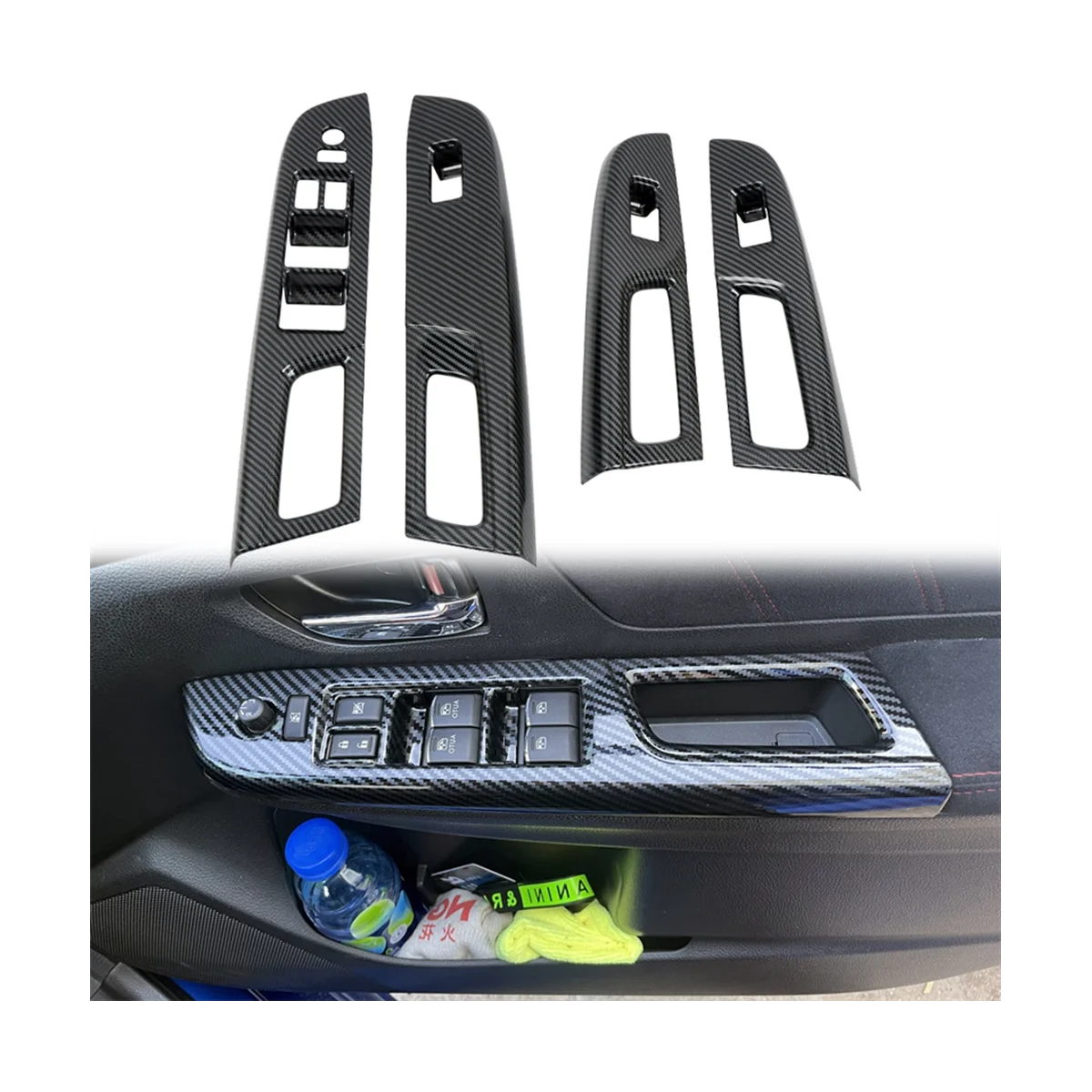 

Панель для стеклоподъемника автомобиля из углеродного волокна, кнопки, крышка переключателя, панель для подлокотника для Subaru WRX/WRX STI 2015-2020 RHD