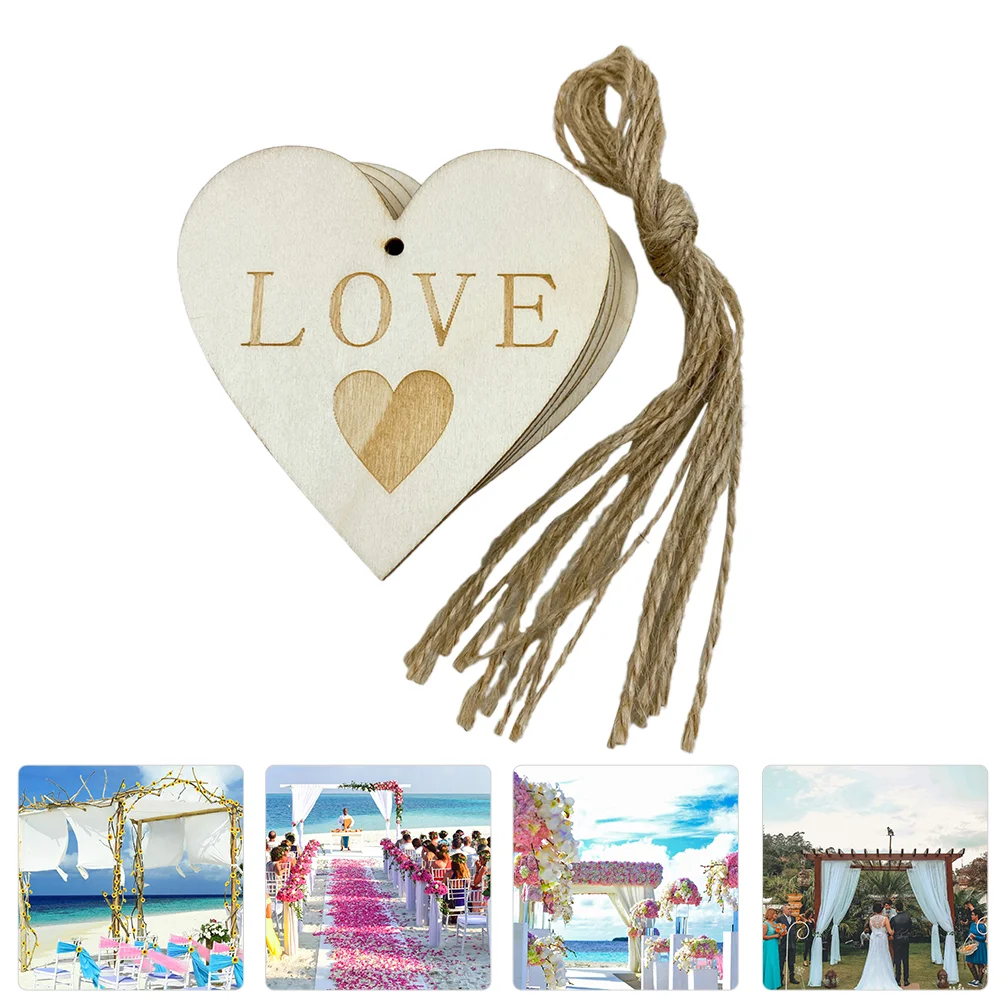 

20pcs Hanging Pendants Wooden Hearts Unfinished Wooden DIY Slices Craft Xmas Tree Hanging Pendant Heart-shape Pendant