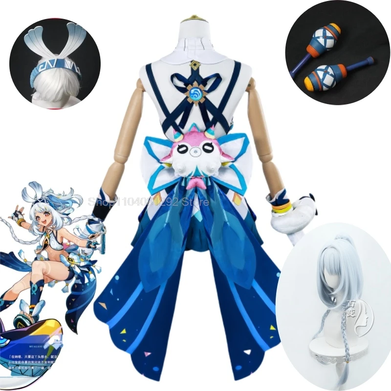 В наличии Muinaa Косплей Игра Genshinimpact Костюм Платье Парик Аниме Ролевые игры