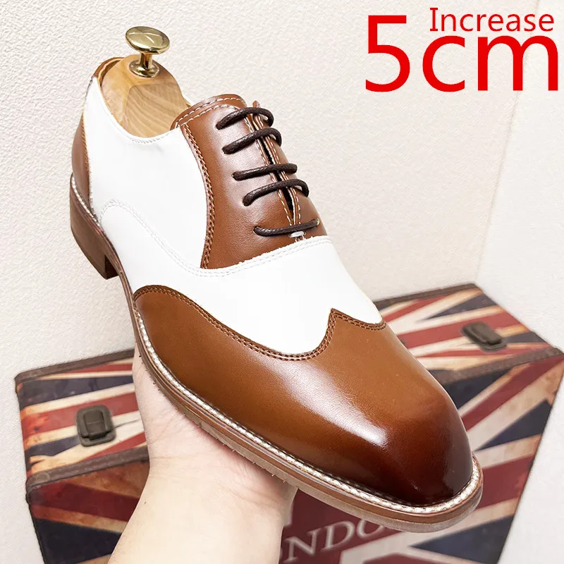 

Increase Height 5cm Elevator Leather Oxford Men Office Shoes Dress Shoes Leather Formal Wedding Shoes Mens Classic Business Male