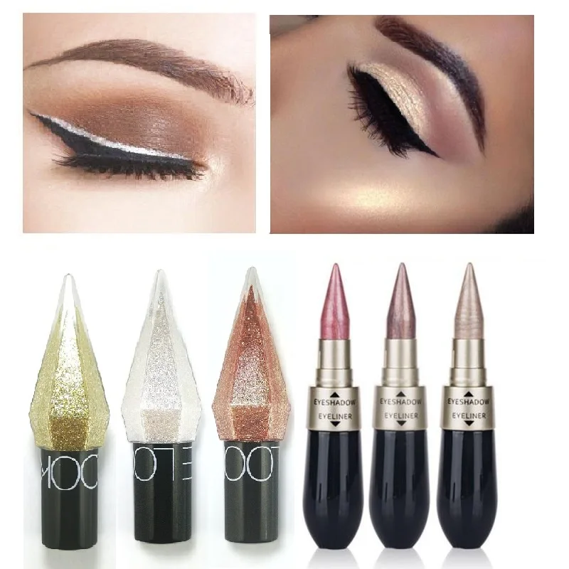 

2 In 1 Long-lasting Eyeshadow Pencil Glitter Eye Shadow Eyeliner Pen Waterproof Professiona Eye Shadow Eyeliner Make Up