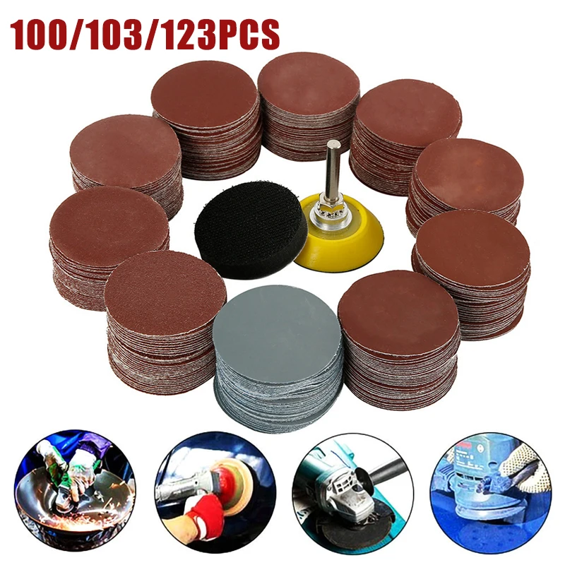 

103/123pcs Sandpaper Disc Kit Polishing Wheel With Abrasive Polish Pad Plate For Rotary Sander Tool Sanding Paper Grinding Tool