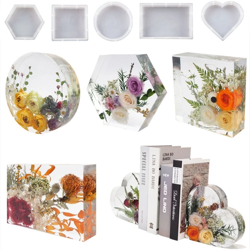 

Bookends Resin Mold Book Organize Resin Mold Silicone Crystal Epoxy Resin Molds for Book Desktop Office Home Decor Gift T8DE