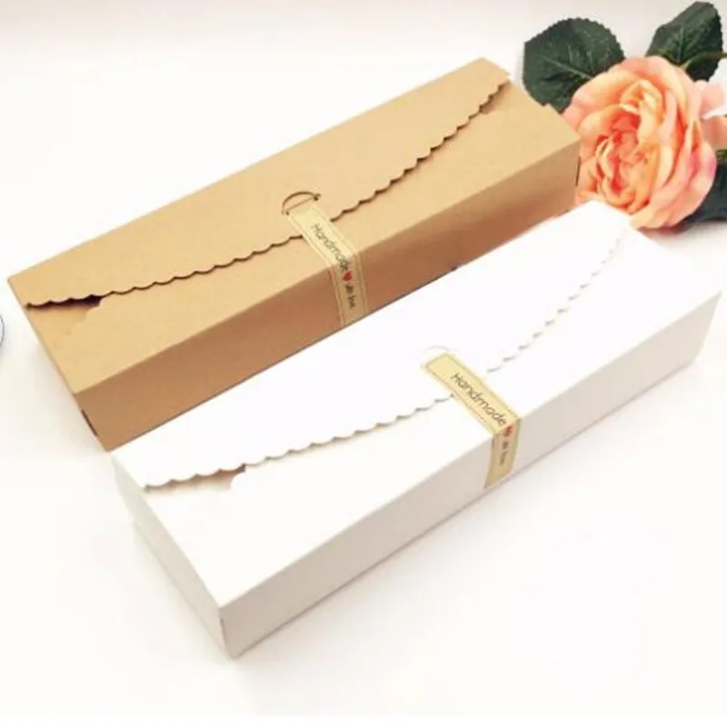 

50pcs/lot Kraft Gift Boxes Paper handmade candy /chocolate packing box blank storage DIY wedding cake boxes 23*7*4cm