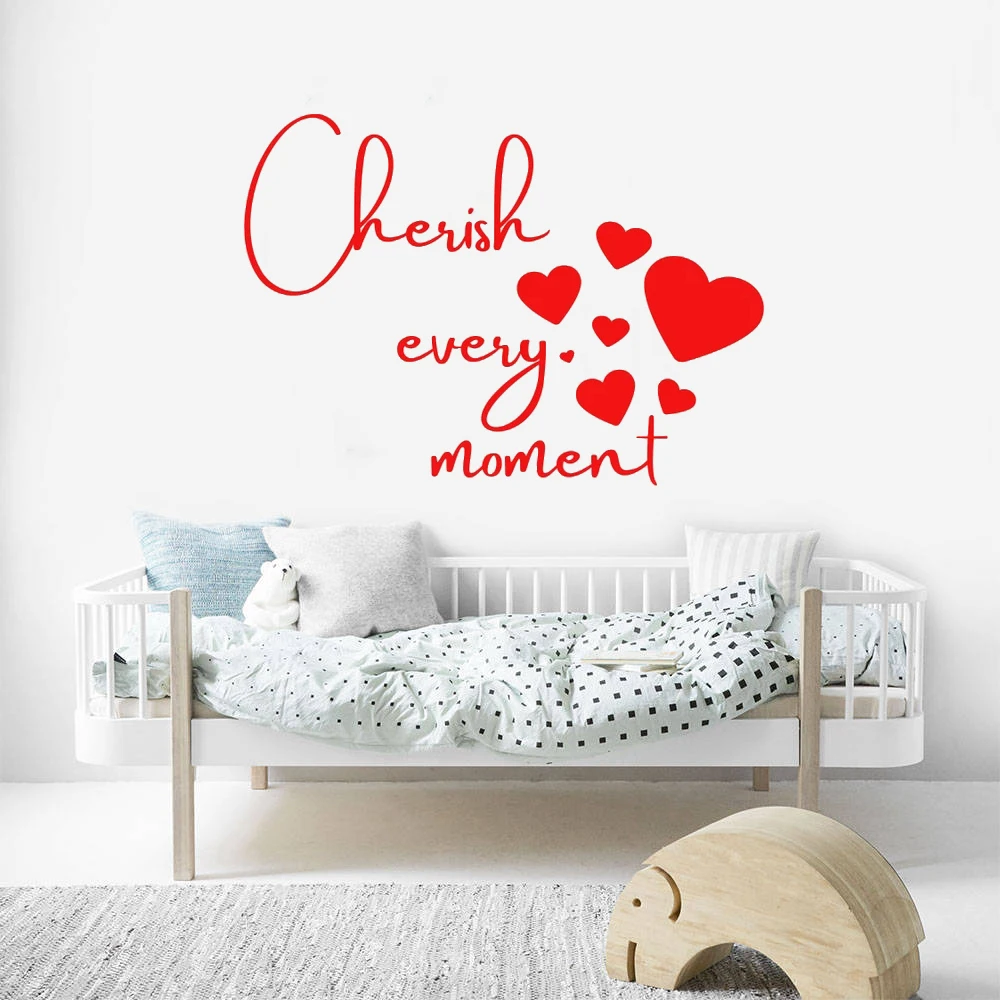 

Cherish Every Moment Quotes Wall Stickers Vinyl Love Decals For Bedroom Livingroom Home Decor Murals Removable Wallpaper HJ1756