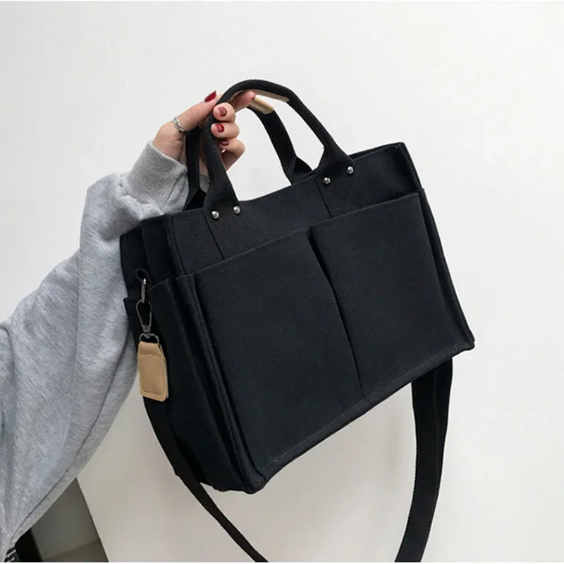 

Women's Bag Large Capacity Shopping Totes Designer Canvas Shoulder Bag Multipocket Crossbody Bag Handbag and Purse Female Clutch