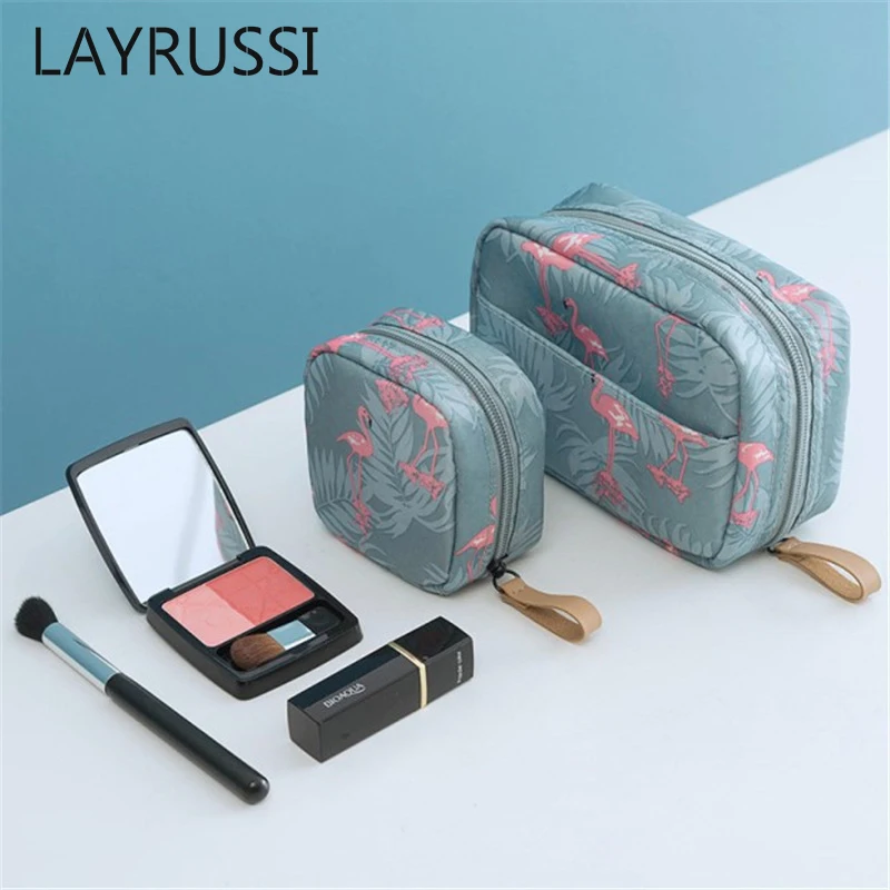 

Косметичка LAYRUSSI для женщин, новинка 2022, сумка для макияжа, дорожная сумка для туалетных принадлежностей с фламинго, водонепроницаемые кошел...
