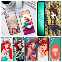 the little mermaid lovely for samsung a73 a72 a71 a53 a52 a51 a42 a33 a32 a23 a22 a21s a13 a12 a03 a02 s a31 black phone case