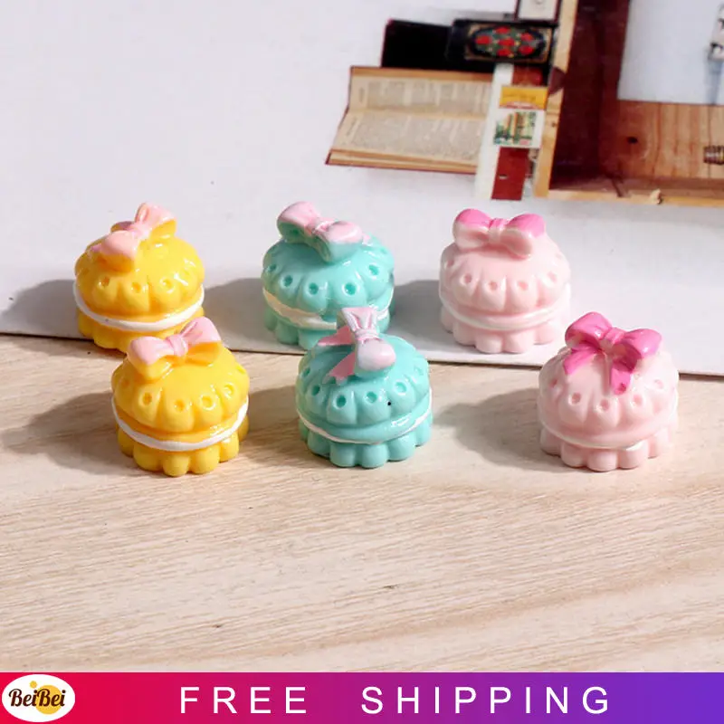 

100 шт. мультяшная имитация еды 3D бант торт с плоским основанием кабошоны из смолы Кукольный дом кухонные поделки аксессуары «сделай сам»