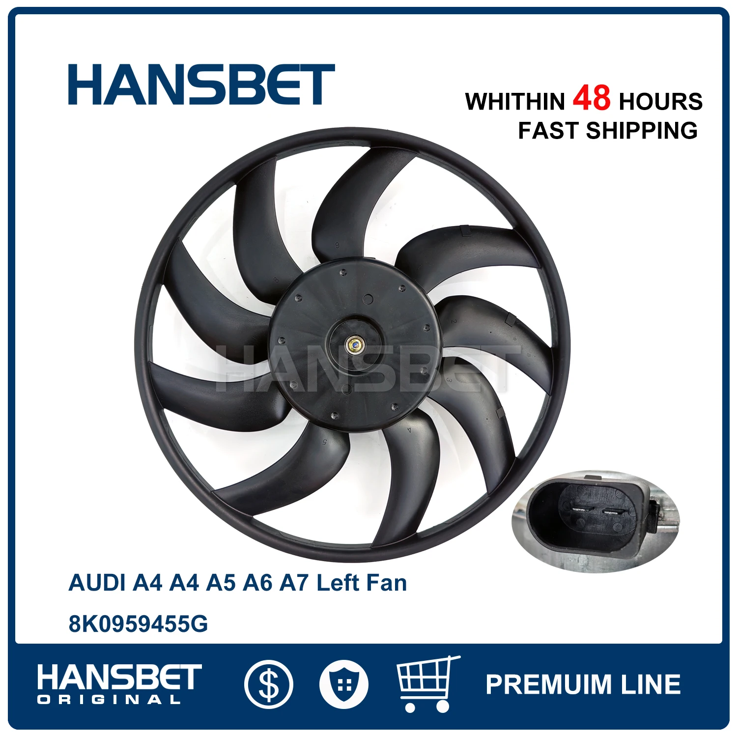 Вентилятор охлаждения радиатора правый для AUDI A4 Quattro S4 A5 Q5 allroad A6 A7 Porsche Macan 8K 0959455 G