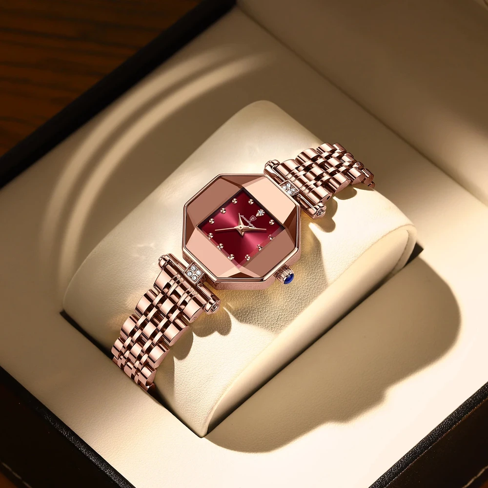 POEDAGAR 2023 Fashion Ladies Luxury Irregular Dial Exquisite Atmosphere Quartz Watch Stainless Steel Strap Waterproof Watches