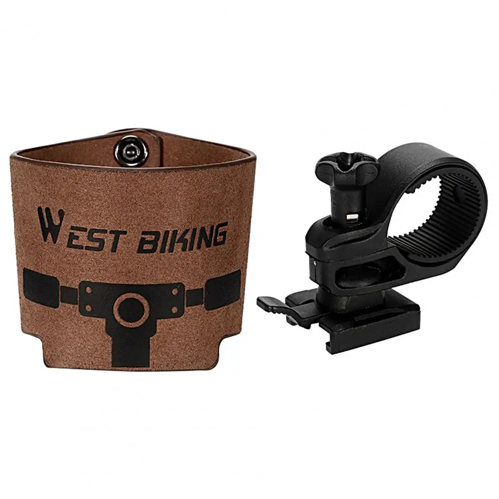 

WEST BIKING Bike Bottle Holder Leather Retro Lightweight Dirt Resistant Waterproof Anti-slip Outdoor Coffee Cup Holder