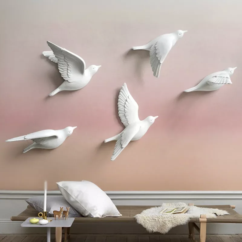 

Birds Décor Wall In Wall Stickers 3d Birds Decoration Garden Living Room Kids Room Decoration Nordic Figurine Miniatures