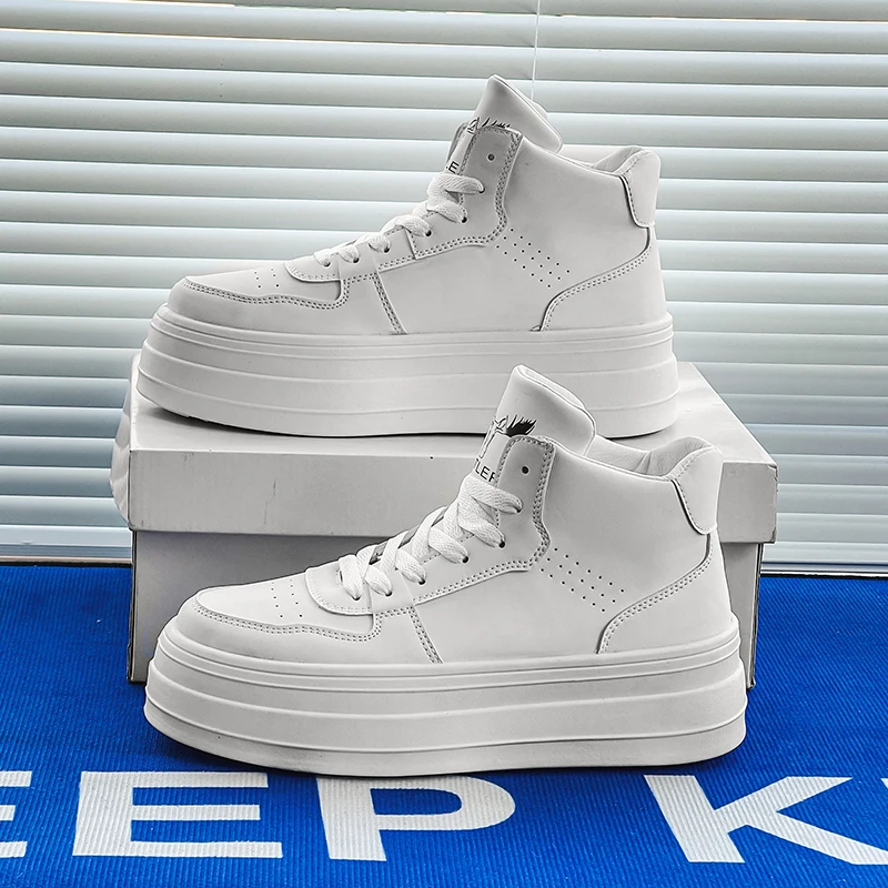 Мужская обувь повседневная на высокой платформе для мужчин новые удобные