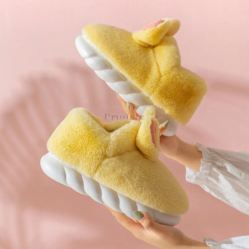 Cute Rabbit Women Indoor Slippers Lovely Animals Women Platform Shoes for Female Home Slippers Comfort Non-slip Unisex Slippers