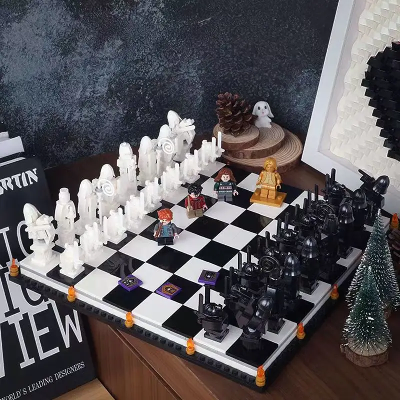 

Film New 76392 Wizard Chess Final Challenge Interactive Game Building Blocks Knight Role Playing Chess Christmas Birthday Gift