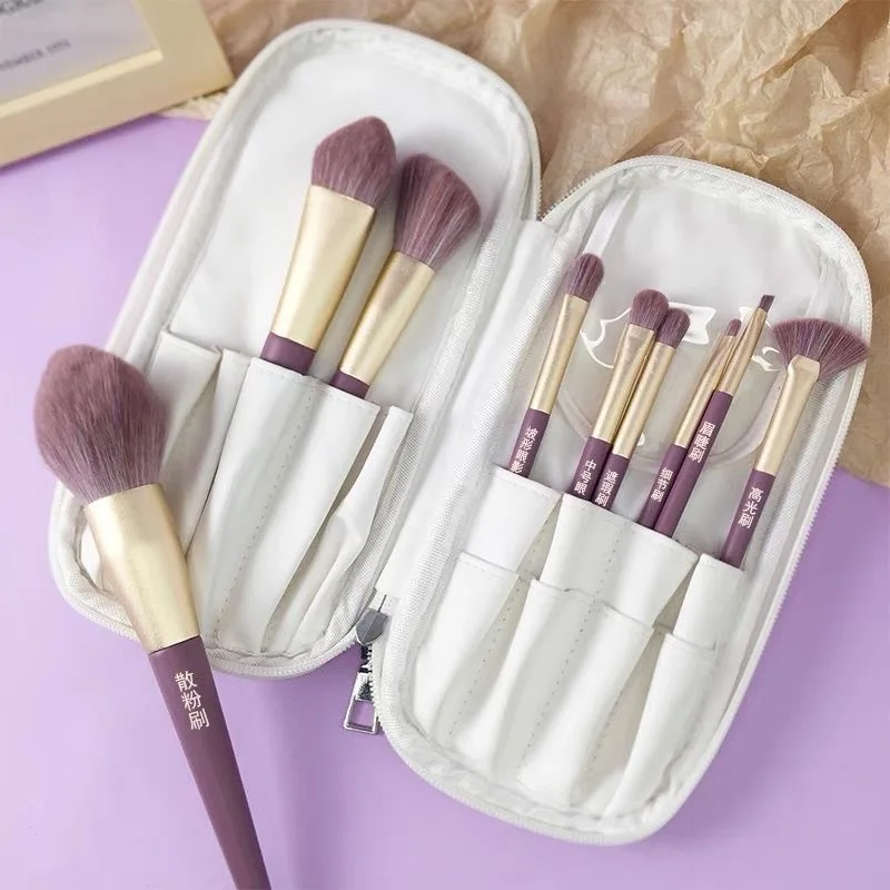 

9 Pcs Purple Makeup Brushes Set Cute Soft Eyeshadow Eyebrow Brush Cosmetics Foundation Blush Contour Makeup Brushes Beauty Tools