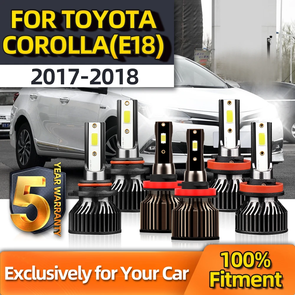 

Crossfox 6x Автомобильные фары Super Lights Plug-N-Play Bulbs 9005 High H11 Low Beam Fog Lamp H16 для Toyota COROLLA(E18) 2017 2018