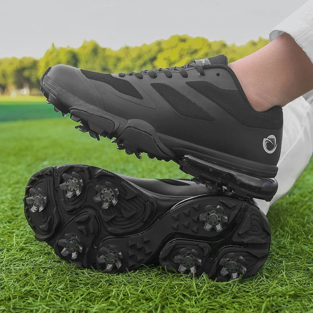 Мужская обувь для гольфа с шипами Нескользящие гольфисты кроссовки удобная