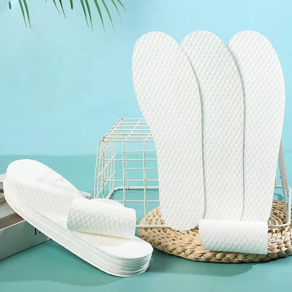 Disposable Insoles Nature Wood Pulp Insole Breathable Sweat White Color Comfortable Shoe Pad For Men And Women Shoes Accessories