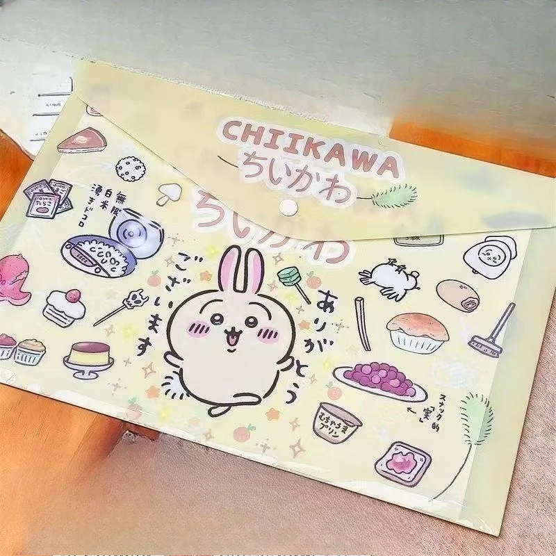 Фото Папка для документов Chiikawa Hachiware Usagi Kawaii в стиле аниме, формат А4, большая вместимость, для хранения студенческих работ и документов, с зажимом №3