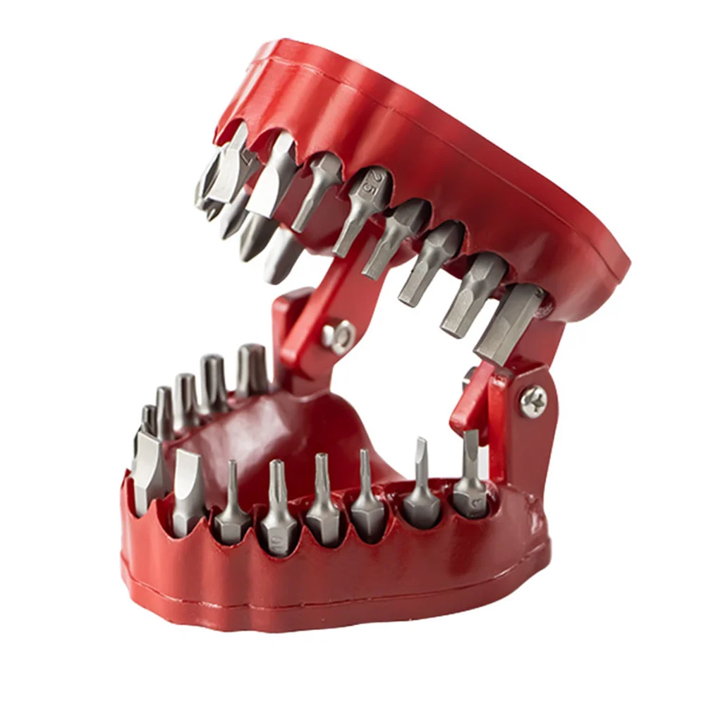 

Organizer Durable Teeth Model Denture Shape 28 Position Funny Hex Shank Magnetic Screwdriver Adapter Storage Drill Bit Holder