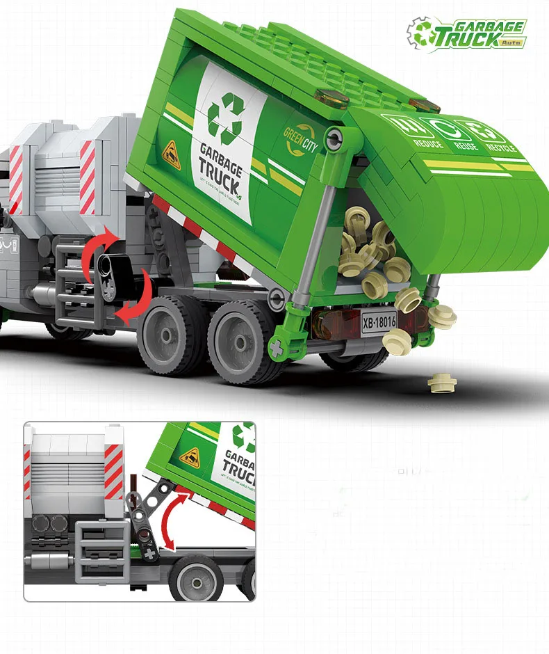 Городской полуавтоматический мусоровоз блок сделай сам вращающийся санитарный