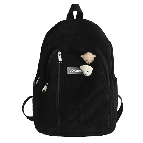 Милый вельветовый женский рюкзак в полоску, школьный ранец для девочек и мальчиков, роскошная модная женская сумка в стиле Харадзюку для студентов