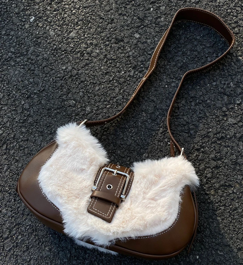 Женская шерстяная Лоскутная сумка Hotgirls новинка 2024 винтажные универсальные сумки