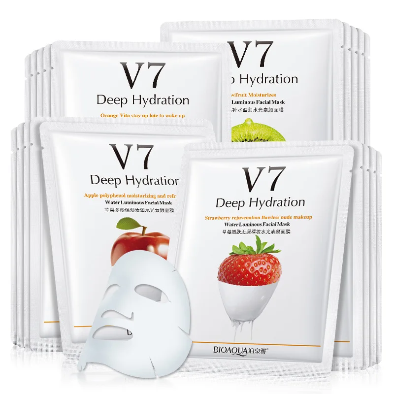

20pcs V7 Face Mask Vitamin Skin Care Facial Masks Kiwi Fruit Orange Fruit Moisturizing Nourishing Facial Mask Beauty Face Care
