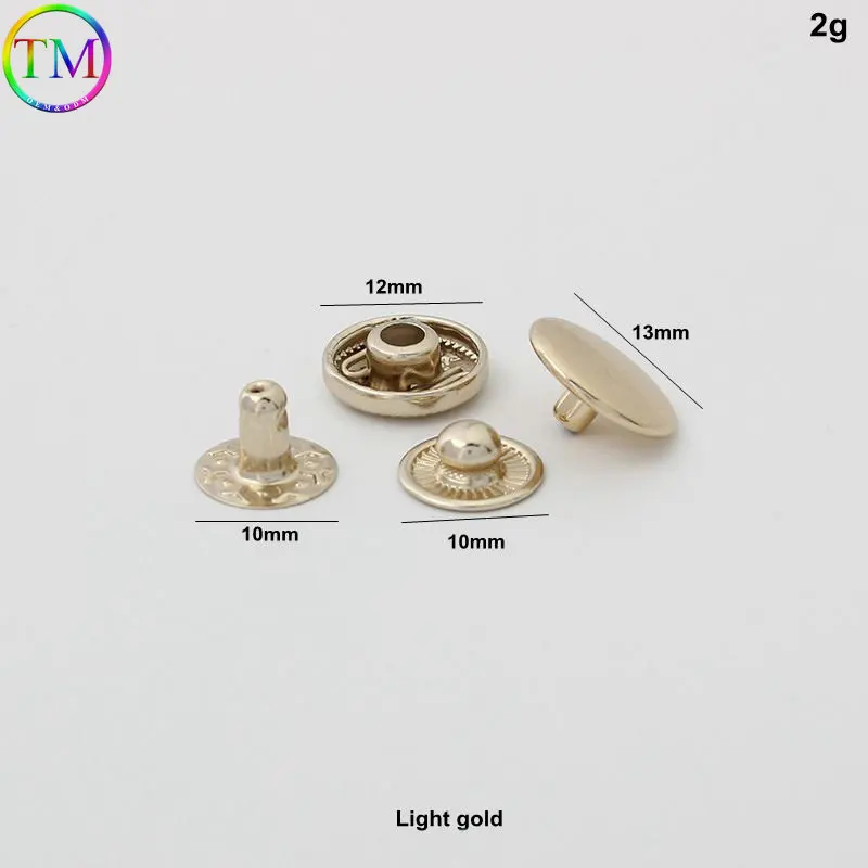 20-100 Pieces Multi-Color Metal Rivets Stud Snap Fasteners Button Press Studs Leather Bag Clothes Repair Rivet Diy Accessories