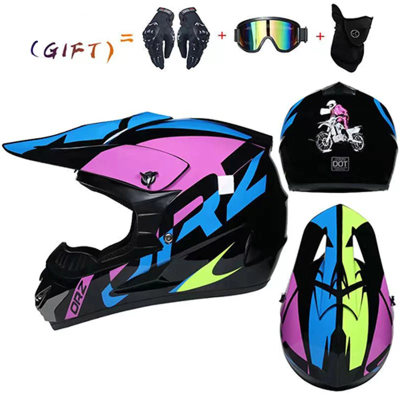 

Набор из трех новых мотоциклетных шлемов, мужские и женские универсальные шлемы для внедорожников, гоночные аварийные шлемы