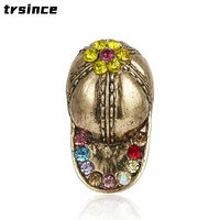 vintage fashion rhinestone hat brooches for women party clothing accessories rhinestone pin brooches jewelry