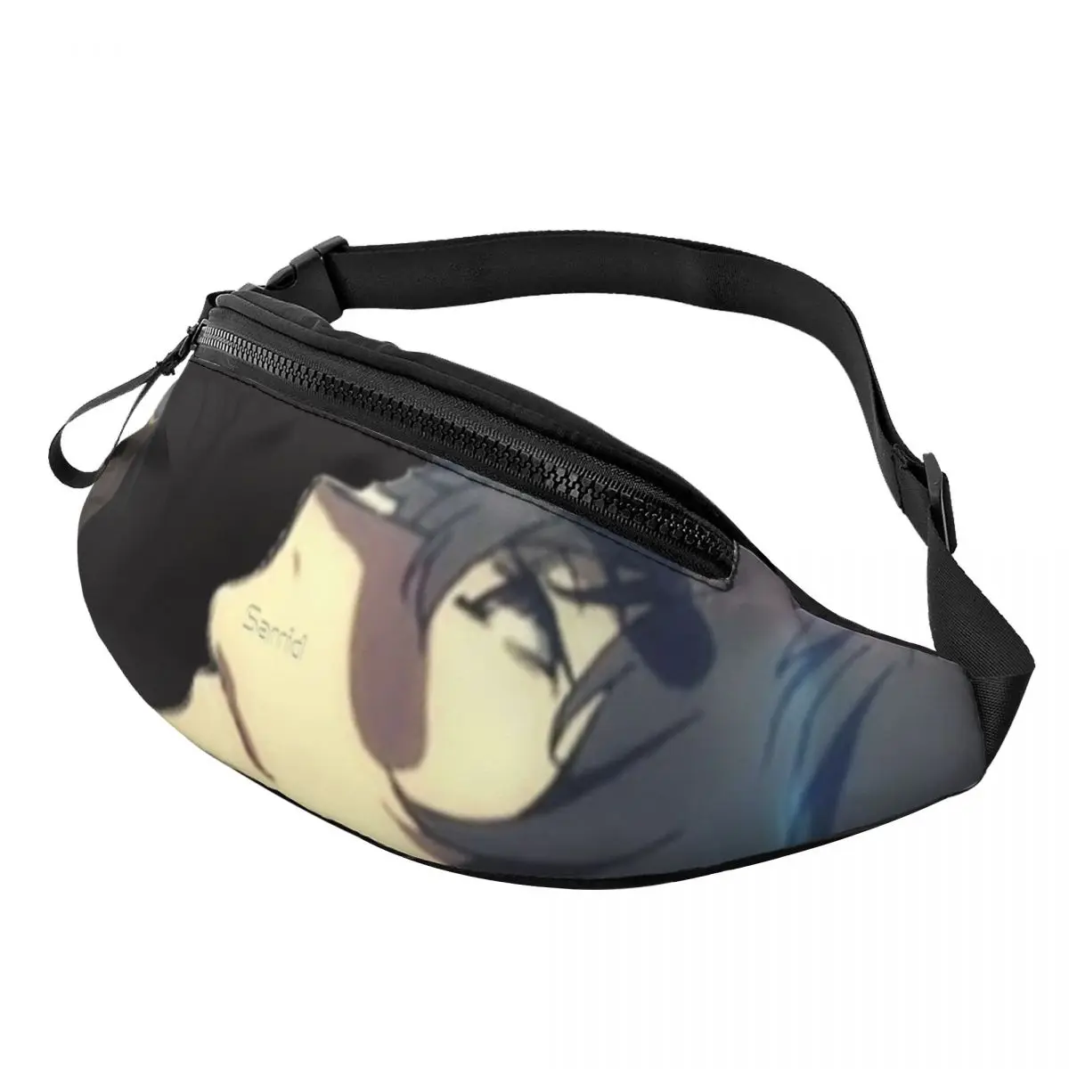 

Dazai Osamu Waist Bag bungou stray dogs bsd husbando Fitness Male Waist Pack Polyester Print Bag