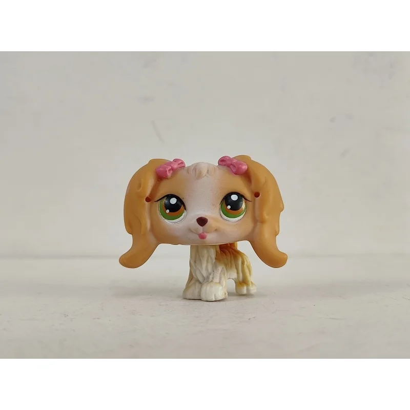 Littlest Pet Shop Игрушка Желтый Спаниель Кокер Собака Розовый Лук # Фигурка LPS Collection 7863