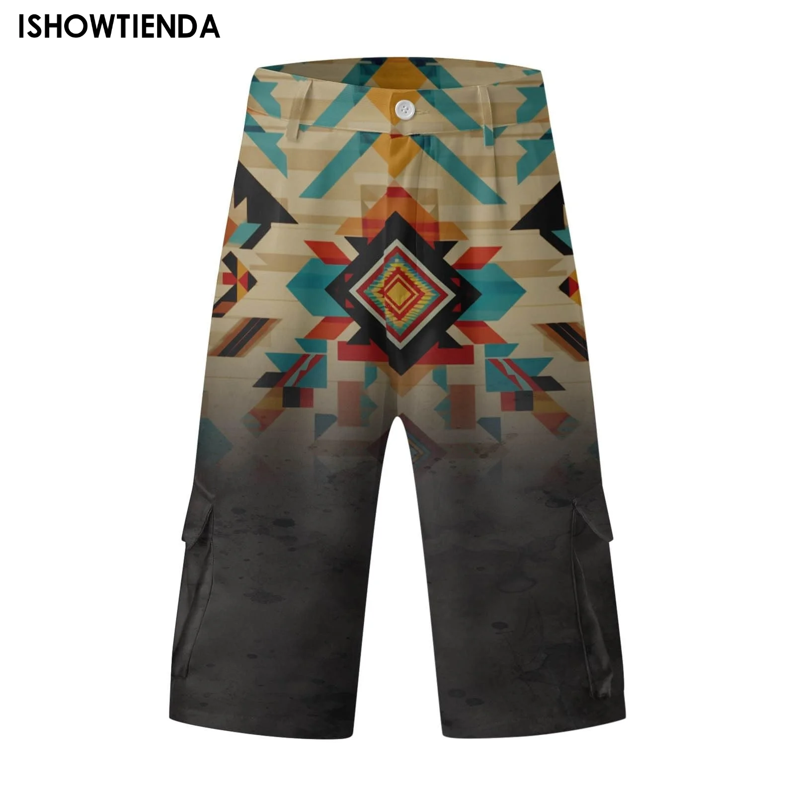

New European And American Men's Zippered Printed Loose Trendy Punk Hip Hop Shorts Y2k Vintage Trendy Baggy Knee Length Pants New