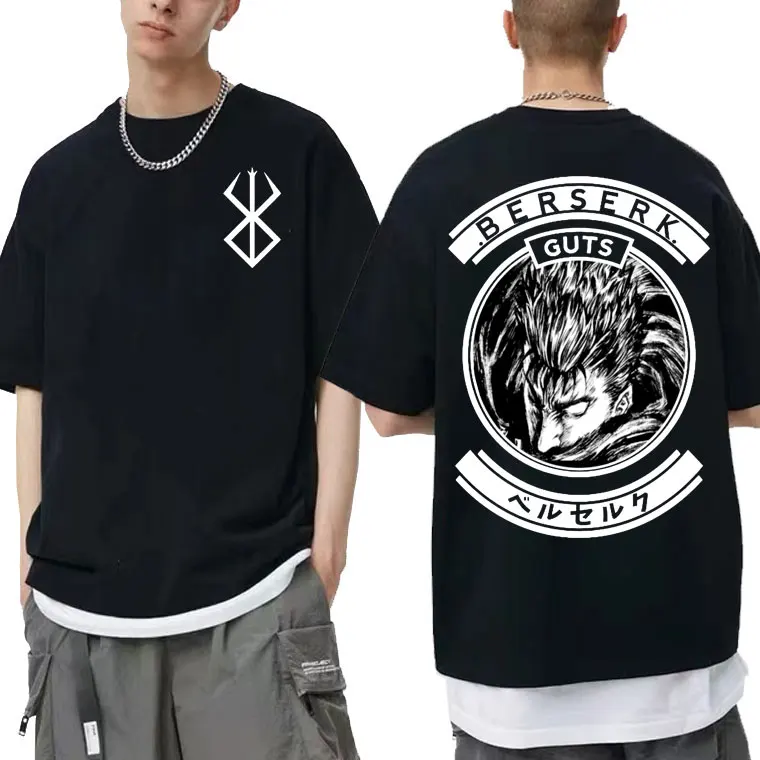 

Berserk Guts Anime Tshirt Short Sleeve Crew Neck Men's T-shirt Men Women Manga Swordsman Gatsu Sacrifice Zodd Cartoon T Shirt