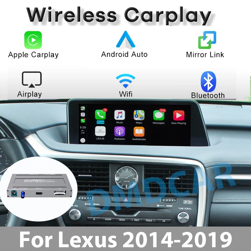

Wireless Apple Carplay Android Auto Interface Decoder for Lexus RX NX UX LX CT GS ES LS RC Multimedia Module Box Video Interface
