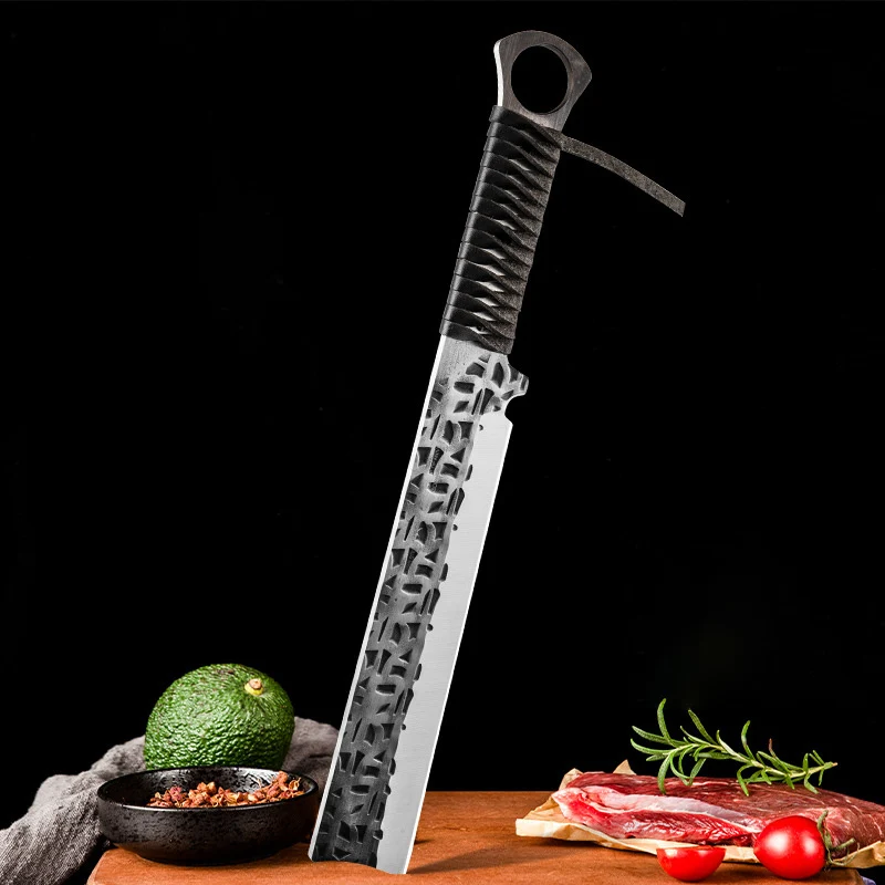

9 Inch Wood Chopper Knife Sharp Machete Hatchet Hunting Longquan Kitchen Knife Bone Meat Poultry Tools Handmade Forged Messer