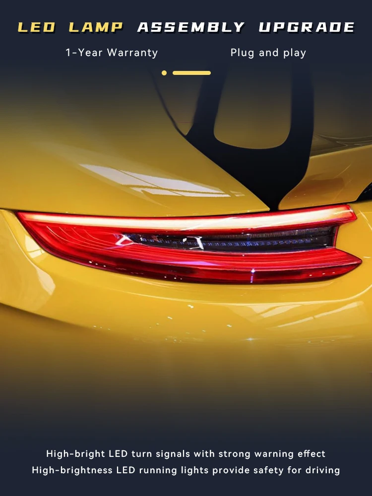 2 шт. авто фонари для Porsche 911 2012-2015 гг. Задний фонарь Модифицированный DRL задний