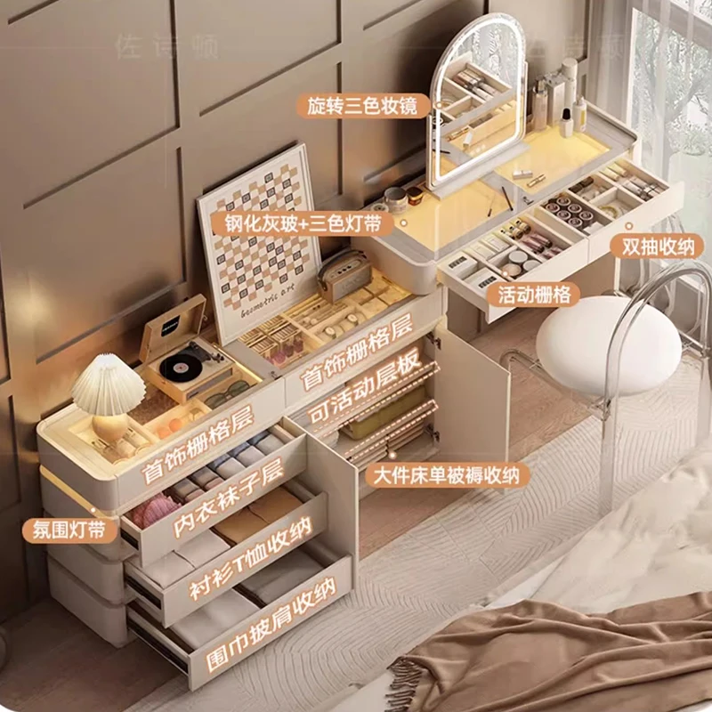 Современные комоды в кремовом стиле шкаф для макияжа скандинавские туалетные