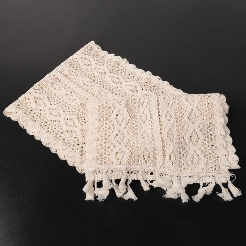 Скатерть макраме винтажная скатерть из хлопка связанная крючком с кисточками