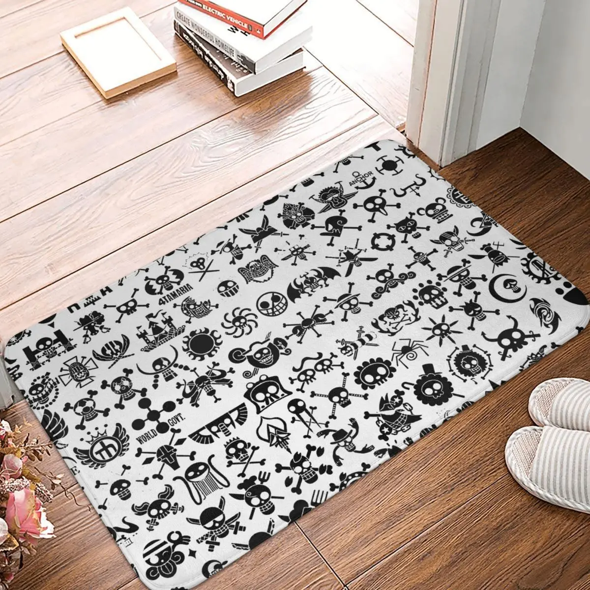 

Monkey D. Luffy Non-slip Doormat Jolly Roger Living Room Bedroom Mat Prayer Carpet Flannel Modern Decor