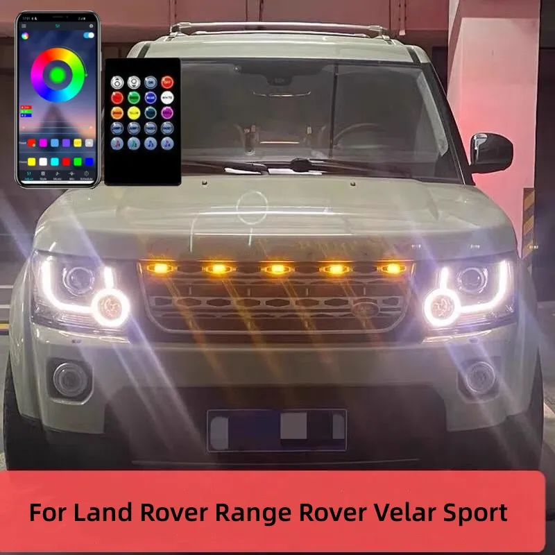 

APP Remote Control For Land Rover Range Rover Velar Sport Grille RGB LED Amber Light Raptor Style Trim Grill Car Accessories